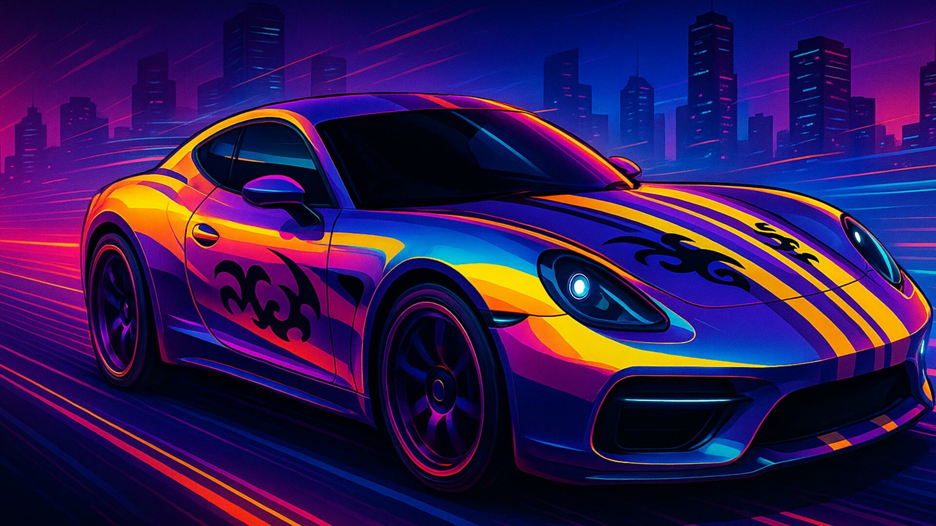 An AI-generated image of a Porsche-looking car.