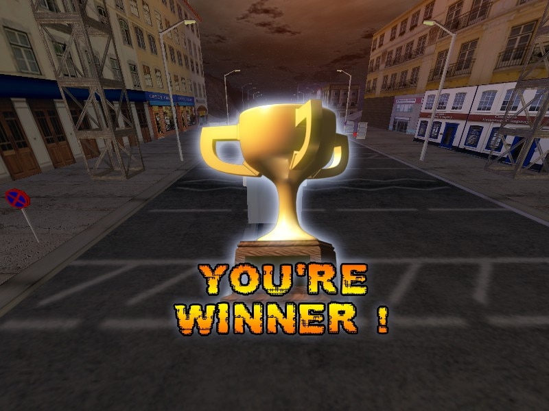 You're Winner ! on screen after winning a race.