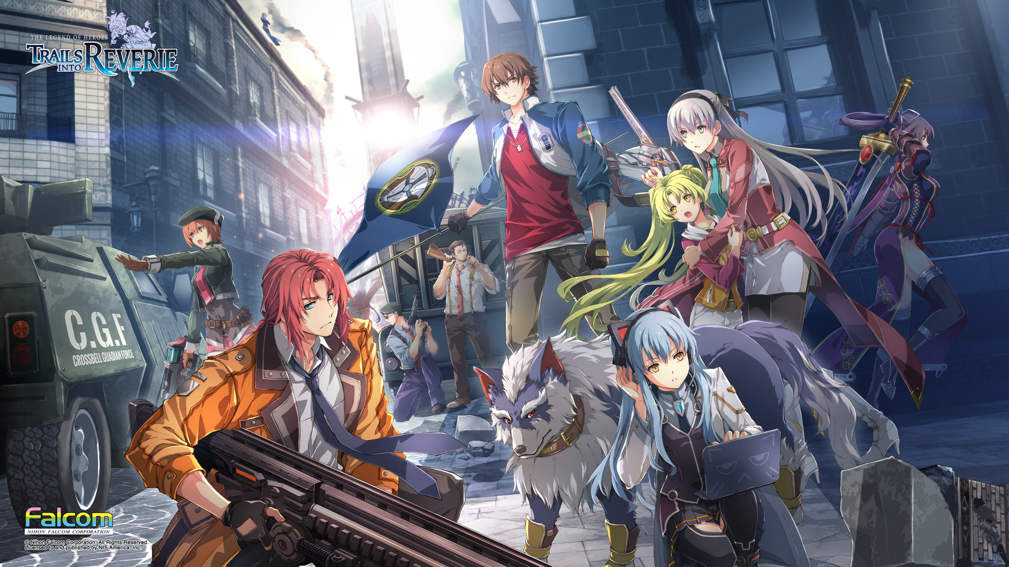 A group of people wielding weapons and other support items during a fight