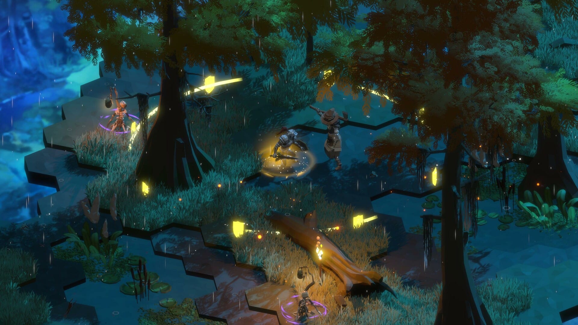 Shows a Stolen Realm image where a party member has a magical aura. 