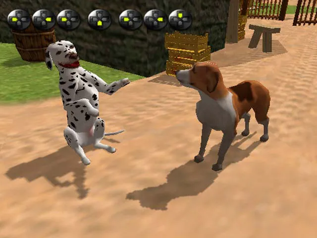 Jake the dog watching a dalmation dance in Dog's Life.