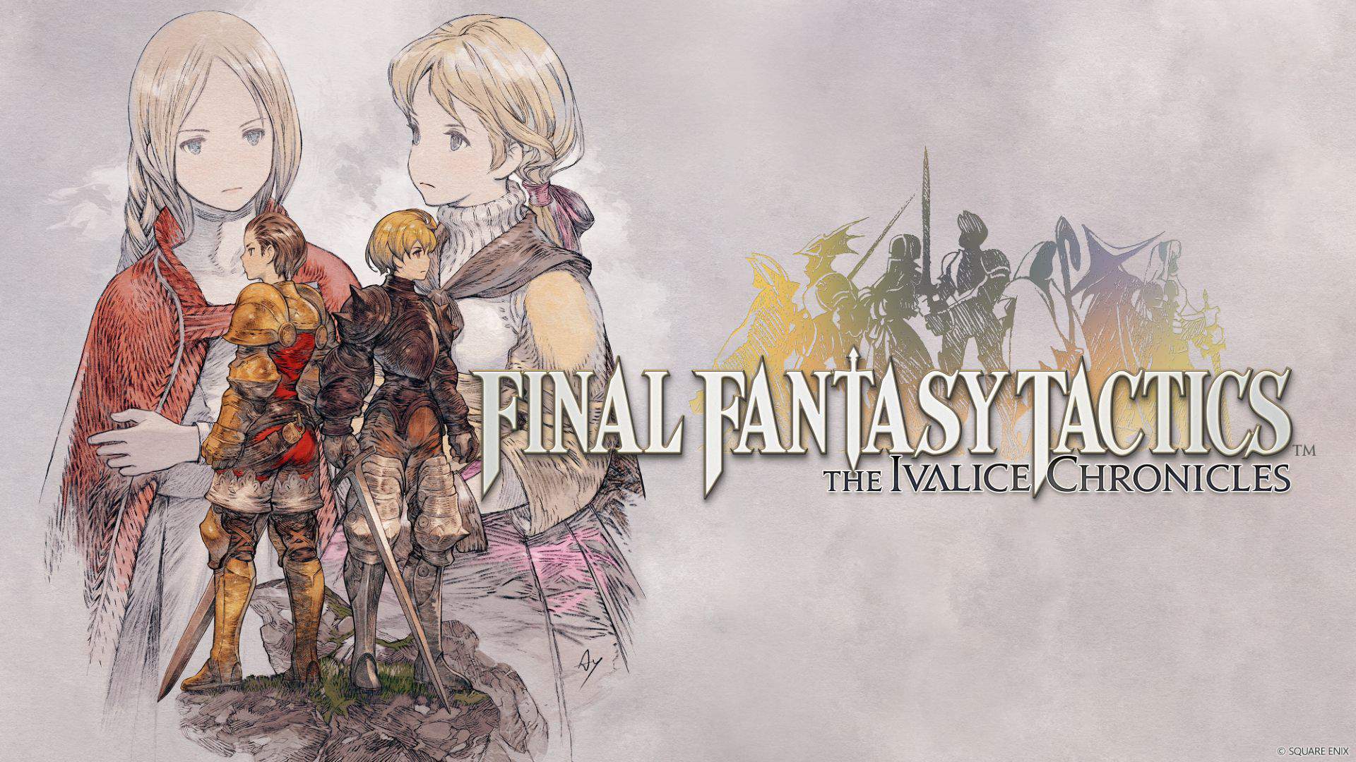 Final Fantasy Tactics: The ivalice chronicles art showing four of the main characters