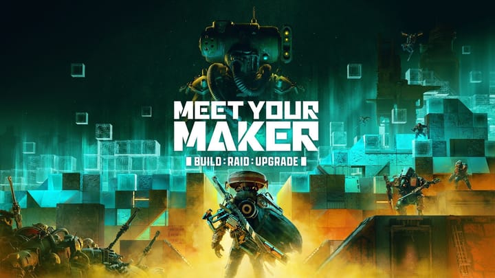 Person standing below a towering robot above