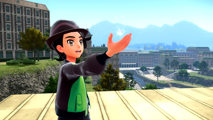Shows the main character holding a glowing orb. 
